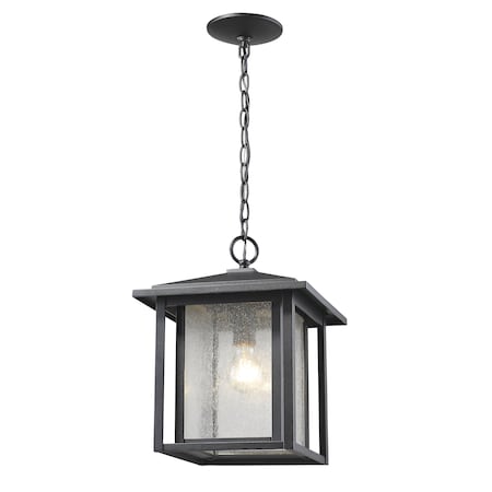 Z-Lite Aspen 1 Light Outdoor, Black And Clear Seedy 554CHB-BK